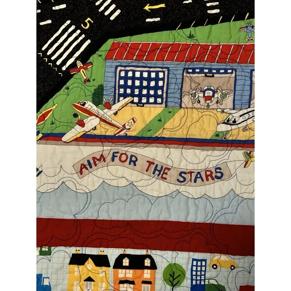 Handmade Quilt Child's Room Airport Planes Cars 48
